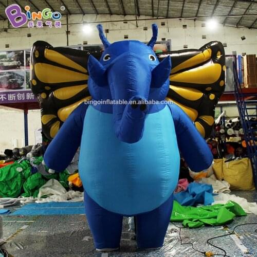 Personalized 3m height inflatable fly elephant / inflatable elephant with butterfly wings toys