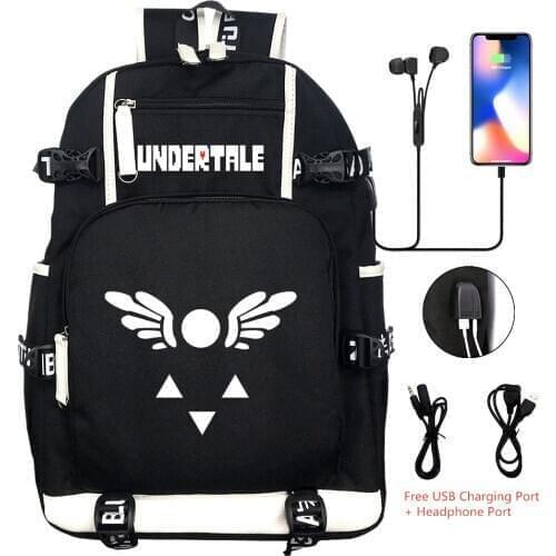 Hot Game Undertale Backpack Anime Cosplay Printing Shoulder Travel Laptop USB Bags Kids Teens Student Schoolbags