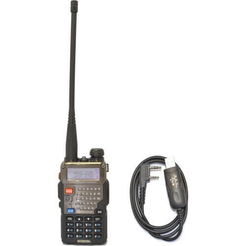 BAOFENG Walkie Talkie UV-5RE+PLUS VHF/UHF Dual Band Radio + Program cable+CD /Handy Hunting Radio Receiver With Headfone