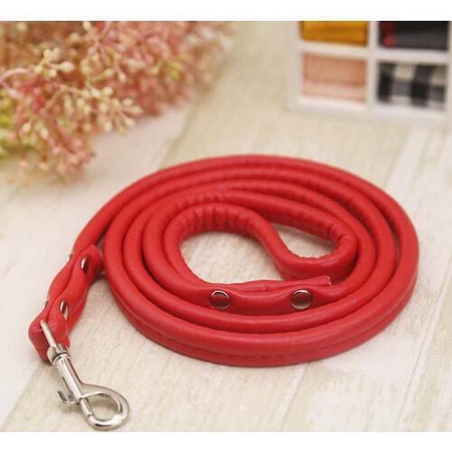 Pet Cat Puppy Dogs Leash 120cm Long Smooth PU Leather Leashes Solid Color Dog Traction Rope Suitable for Small Dog Pd368