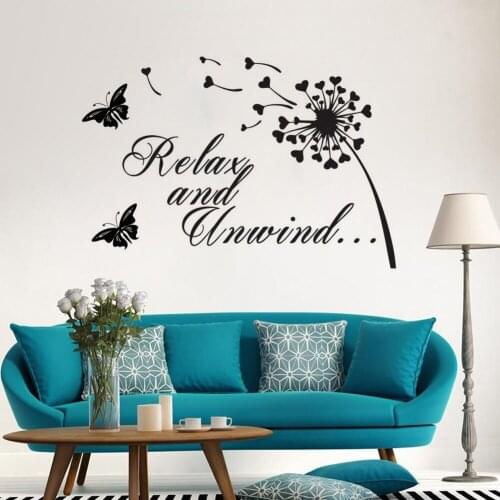 Relax And Unwind Bathroom Quote Vinyl Wall Decal Home Decor Art Mural Wall Stickers Removable