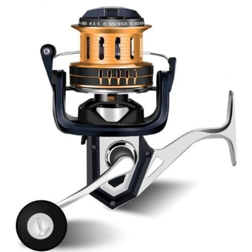 Spinning wheel type FB8000-12000 brake force 15 kg metal spool CNC process flat groove / oblique groove line cup fishing reel