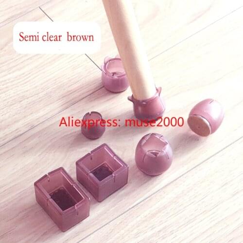 Chair ffeet pads Semi clear rown Chair soft PVC plastic pad protector furniture table desk chair wood floor scratch proof