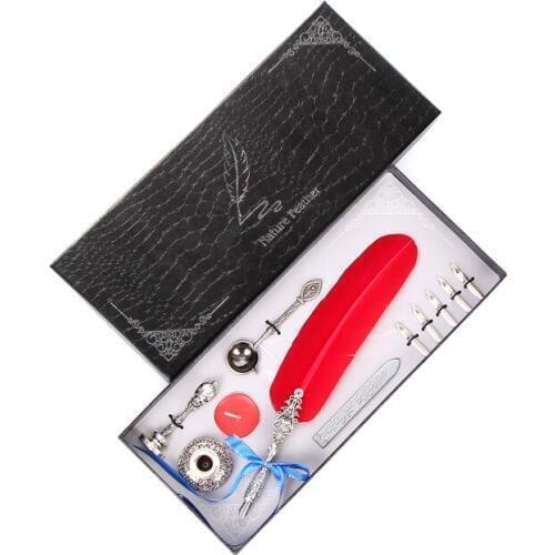 European Retro Writing Feather Pen English Calligraphy Feather Pen Pen Creative Stationery Factory Direct Writing Ink Set