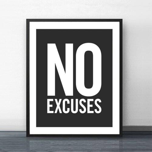 No Excuses Inspirational Quote Fitness Poster Gym Wall Decor Motivational Art Canvas Painting Modern Home Decoration