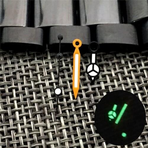 Watch Hands for SKX007 NH35A NH36A Watch Movement Repair Parts with Green Luminous Watch Pointer Modified