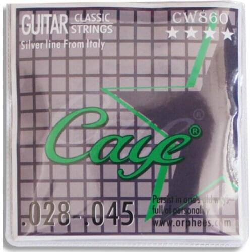 10 Sets Orphee CAYE Series CW860 Clear Nylon Silver Plated Classical Guitar Strings (.028 .032 .040 .030 .036 .045)