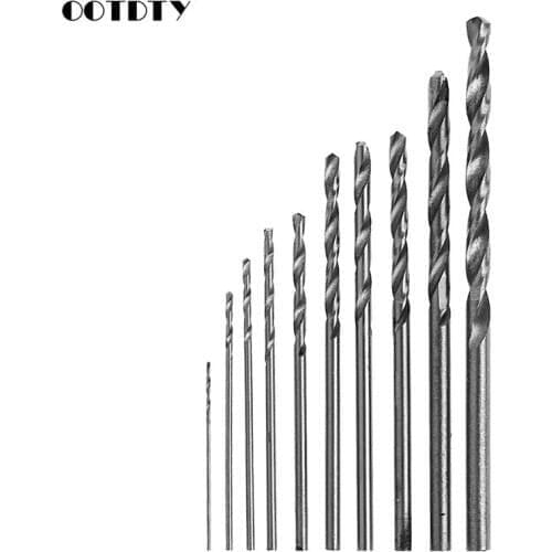 10Pcs HSS White Steel Twist Drill Bit Set 0.5-3mm For Electric Grinding Drilling