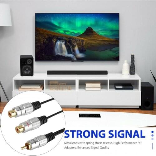 2 RCA Female to 1 Male PVC Phono Splitter Y Adapter Cable/Lead-T Subwoofer Audio Sub Converters
