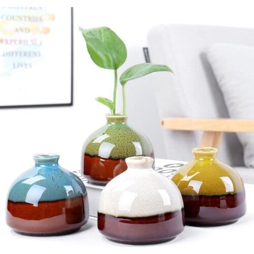 4PCS/set Ceramic Plant Hydroponic Vase Ornament Nordic Creative Tabletop Vase for Home Office Decoration Crafts