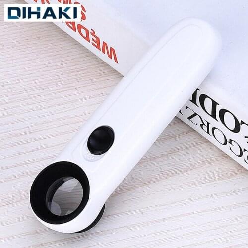 40x Magnifier Handheld 3.5mm LED Light Microscope Magnifying Glass Loupe For Jewelry Circuit Boards Hallmarks Power by Battery