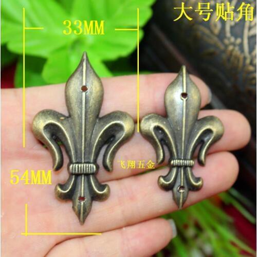 50Pcs 33*54MM/28*46MM Furniture Decorative corner pieces Wooden corner Shield Alloy fillet wrap angle