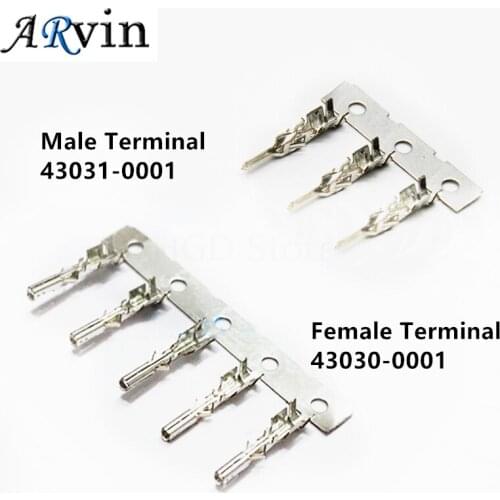 50Pcs MX3.0 Female Male Terminal Micro-Fit 3.0mm Connector Female Terminal Pins 43030-0001 / Male Terminal Pins 43031-0001