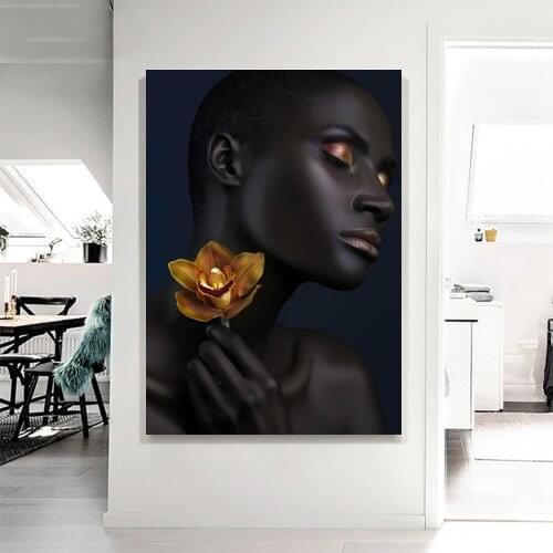 5D DIY Diamond painting cross stitch African Gold And Black Woman diamond embroidery bead 3d picture of rhinestones Mosaic A2271