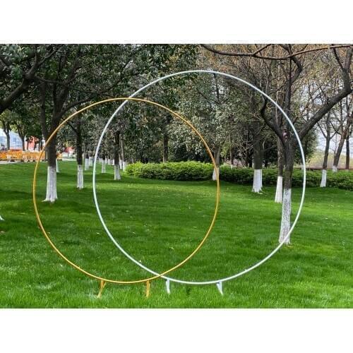6foot 8foot 2.5m big Circle Wedding Birthday Arch Decoration Background Wrought Props Single Arch flower door rack Outdoor Lawn