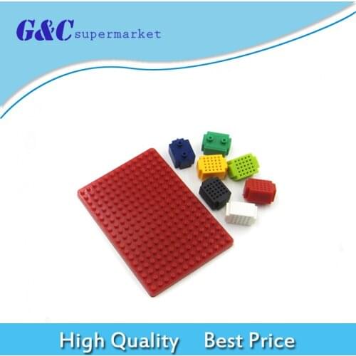 7pcs Mini 25 Tie-point Breadboard 20*15*12mm + PCB Adapter Board for Arduino diy electronics