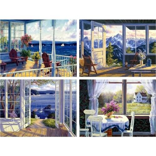 5D DIY Diamond Painting Full Home Landscape Diamond Embroidery Decorative Paintings Cross Stitch Kits Handicraft Needlework Art