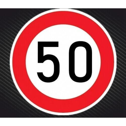 B-0073# Speed Limit (50 km), Ø 16 cm Self-adhesive Decal Car Sticker Waterproof Auto Decors