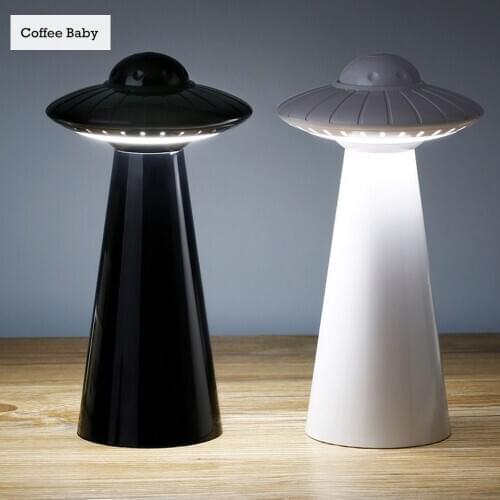 Free Shipping UFO Lamp USB Rechargeable LED Desk Lamp Dimmable Reading No Flicker Light Intelligent Night Light Bedside Lamp