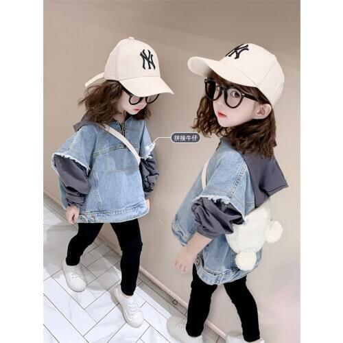 Childrens Clothing Baby Girl Fashion Denim Jackets 2020 Autumn New Kids Girls Hooded Cowboy Sweatshirt Coats Toddler Outwear