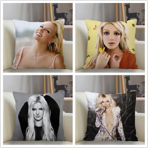 Musife Custom britney spears Pillowcase Home Decoration 45*45cm Zipper Square Pillowcase Throw Pillow Cover