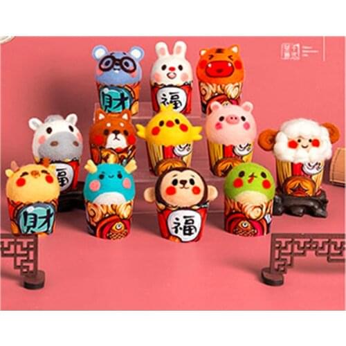 Chinese Zodiac wool needlepoint kit wool felt needle felting decoration craft needlecraft DIY handmade