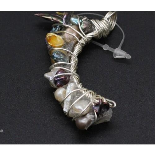 Natural Semi-precious Stones Silver Wire Gold Wire Pearl Pendant for Jewelry Making DIY Bracelet Necklace Jewelry Accessories