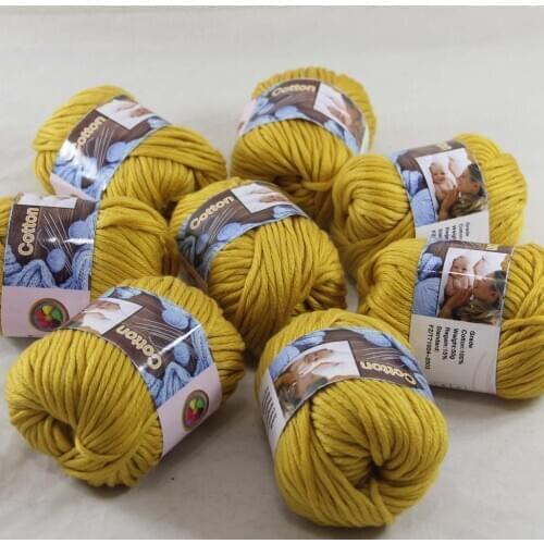 Sale 8Ball x 50g Super Soft Pure Cotton Chunky Shawl Hand Knitting Yarn Scarves Shawls 42248 Gold