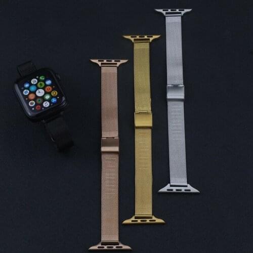 High quality slim Stainless Steel Mesh Watch Band for smart Watches Milanese Strap 38-40 42-44 mm