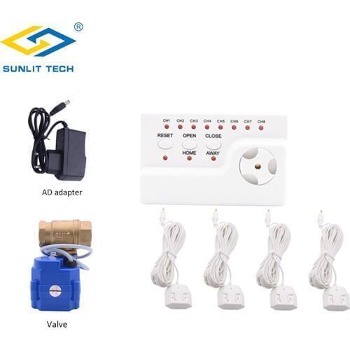 Russian Smart House Water Leakage Sensor Alarm System with 1pc DN15 Valve Protection Against Water Overflow Leaking Detector