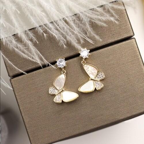 2021 Spring Summer New butterfly Earrings popular Chain Earrings for Women Jewelry Golden Punk Earclip Trend Jewelry lover Gift