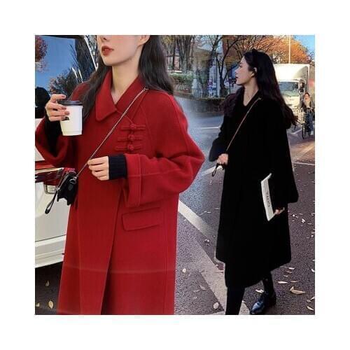 Qiu dong season han edition lax popular little woolen cloth coat female in the new long waist cloth coat