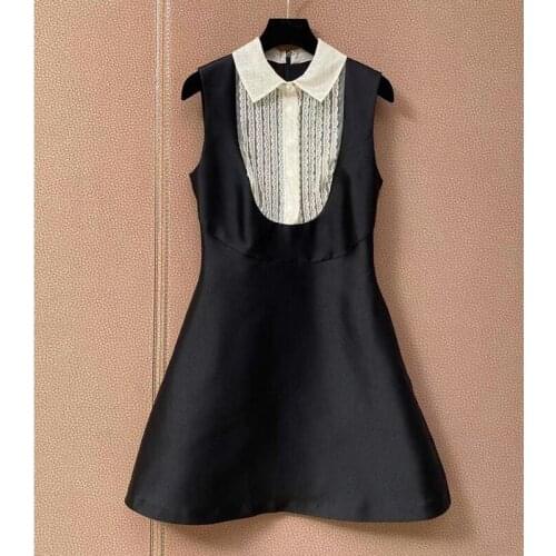 Thin New morality show little black dress party to accept the waist a little sweet romantic lace short version of the dress