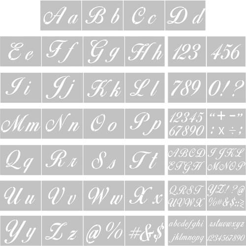 40 Letter Stencils for Painting on Wood Alphabet Stencils for Art Drawing Reusable Plastic Letter Number Templates Set