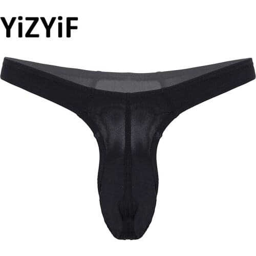 Men Bulge Pouch Thong Low Waist Briefs Elastic Waistband T-back G-string Lingerie Underwear Underpants for Male Sexy Nightwear
