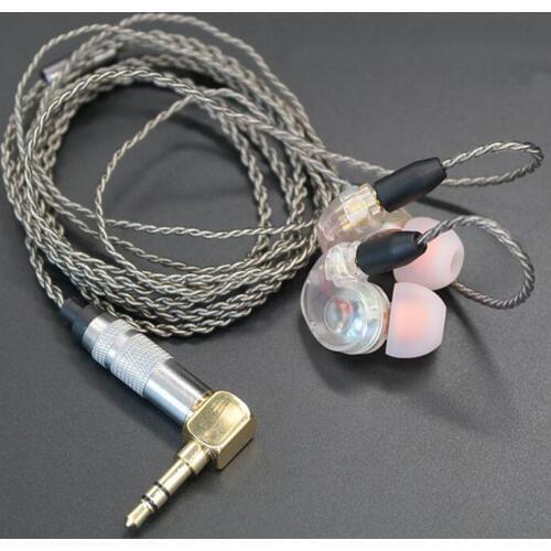 Upgrade DIY MMCX SE215 Earphone Stereo Bass HIFI Headphone Earbuds Ouyad Plug Silver Plating Line for Shure SE425 SE535 SE846