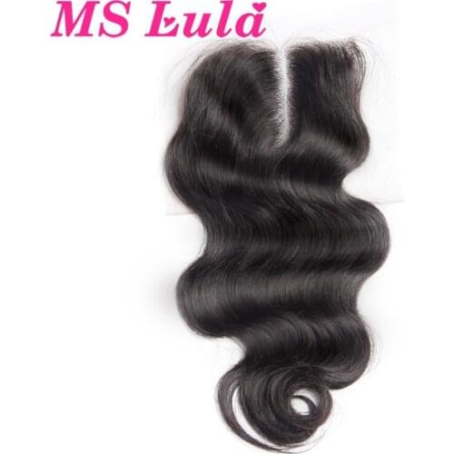 Body Wave 4x4 Lace Closure MS Lula Remy Hair Pre Plucked with Baby Hair Natural Color Free Part