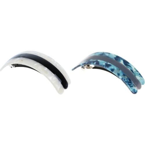 Acetate Automatic Patchwork French Hair Barrette Ponytail Holder Hair Clips France Barrette Hairpin Hair Extensions Clip