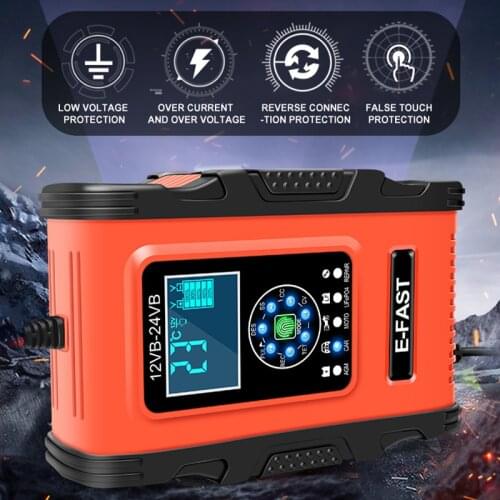 12.6V Li-Ion Lithium Lipolymer Battery Charger 12V 24V Motorcycle Car Truck Battery Charger 7-stage LiFePo4 Charger