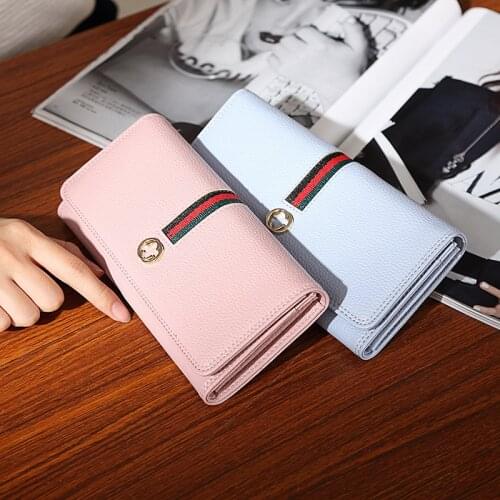 Ladies long fashion simple multi-card large capacity womens wallet wallet handbag