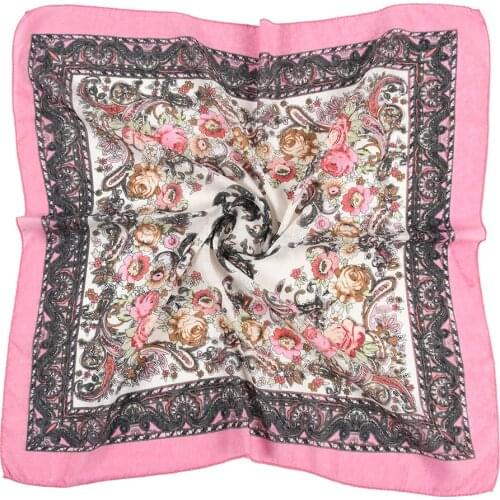 Russian Style Women Square Scarf 70*70 Paisley Printed Bandana Shawl Ladies Retro Foulard Handkerchief Hijab Head Scarves