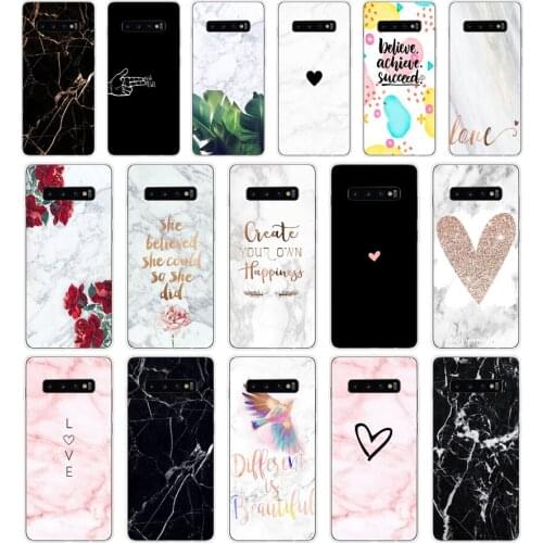 042FG Black White Marble Love Heart Soft Silicone Tpu Cover Case for Samsung Galaxy A01 A10 M11 M21 S10 S20 J1 2016 Plus case