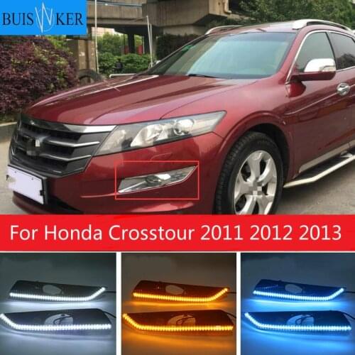 1 set LED DRL Daytime Running Lights 12V ABS Fog Lamps Cover Headlight Accessories For Honda Crosstour 2011 2012 2013