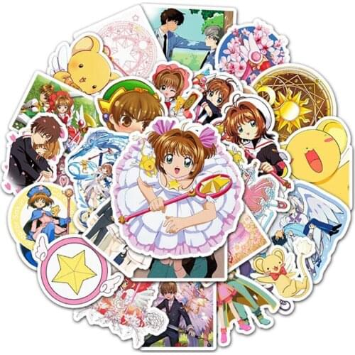10/30/50p Japanese Cartoon Figure Hand Account Sakura Card Captor Kawaii Stationery Graffiti Stickers Aesthetic
