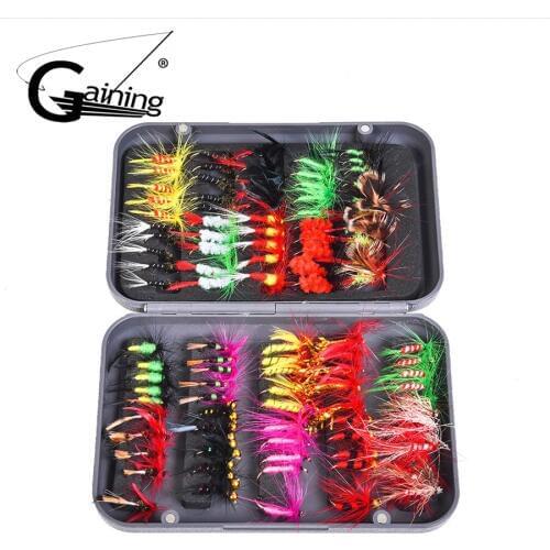 100pcs/set 20 Colors Fishing Fly Dry & Wet & Streamers & Steelhead & Nymphs Worms Flies Trout Salmon Fishing Lure