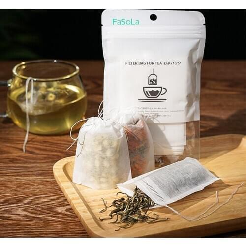 100Pcs/Lot Teabags 5.5 x 7CM Empty Scented Tea Bag disposable With String Heal Seal Filter Paper for Herb Loose Tea Bolsas de te