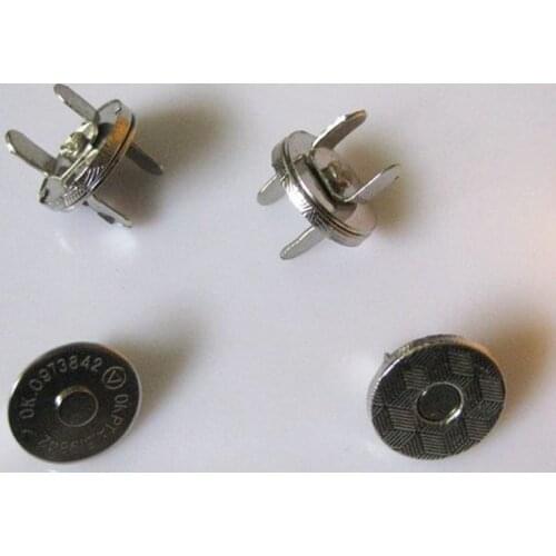 50Sets 10mm Silver Tone Metal Buttons Small Magnetic Purse Snap Clasps/ Closure for Purse Handbag