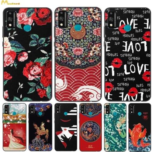 Honor9x lite Case For Huawei Honor 9 lite Silicone Phone Cover 3D Relief Painted Funda Honor 9x lite 9 X Cases Black TPU Bumper
