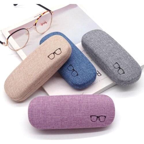 Glasses case classic fashion tin box unisex retro linen mirror box linen eye