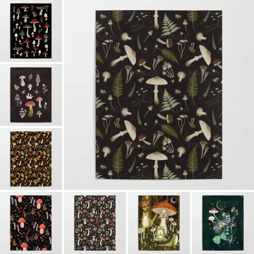 Home Decor Mushroom Pattern Cartoon Paintings Canvas Print Poster Modern Wall Art Modular Picture Bedroom Background No Frame